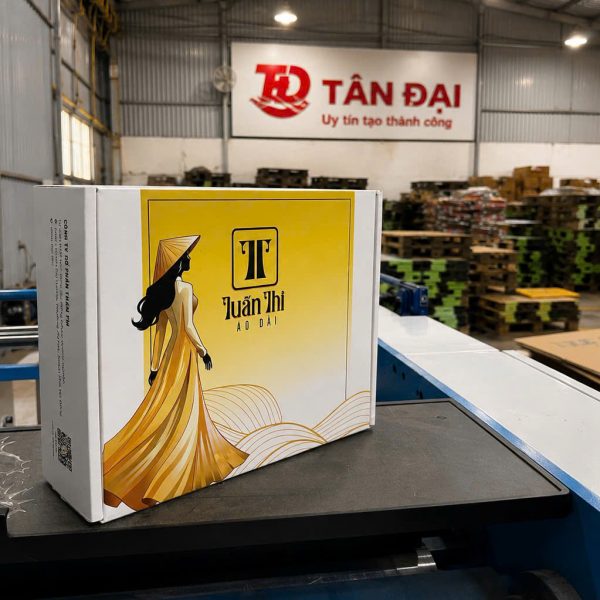 Hộp carton nắp gài đựng thời trang áo dài
