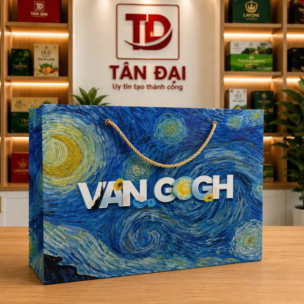 Túi giấy in trừu tượng Van Gogh